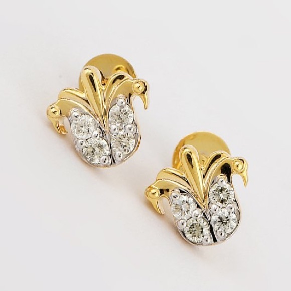 IGI Certified 0.28ct Natural Diamond Baby Stud Earrings - 14K Solid Gold